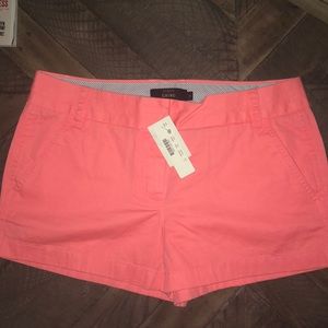J.Crew hot coral 4” chino shorts